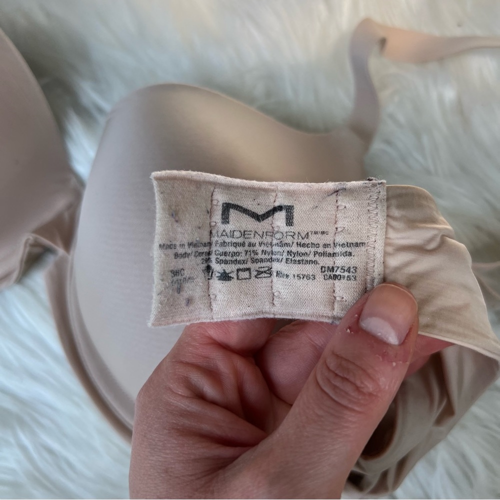 Maidenform Lined Adjustable Strap Tan Lined Bra - image 3